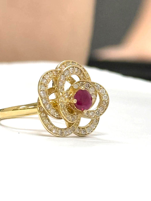 NO BRAND Camelia Ruby & Diamond Ring