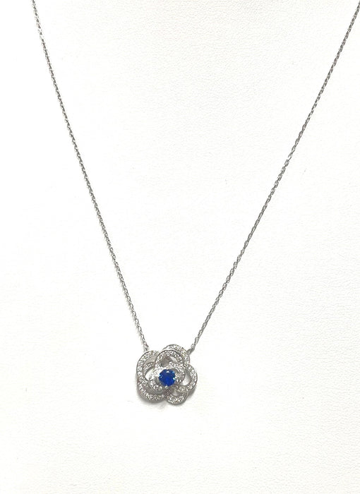 NO BRAND Camelia Sapphire & Diamond Necklace