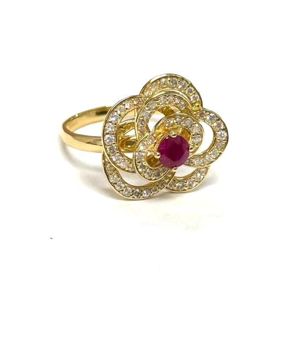 NO BRAND Camelia Ruby & Diamond Ring