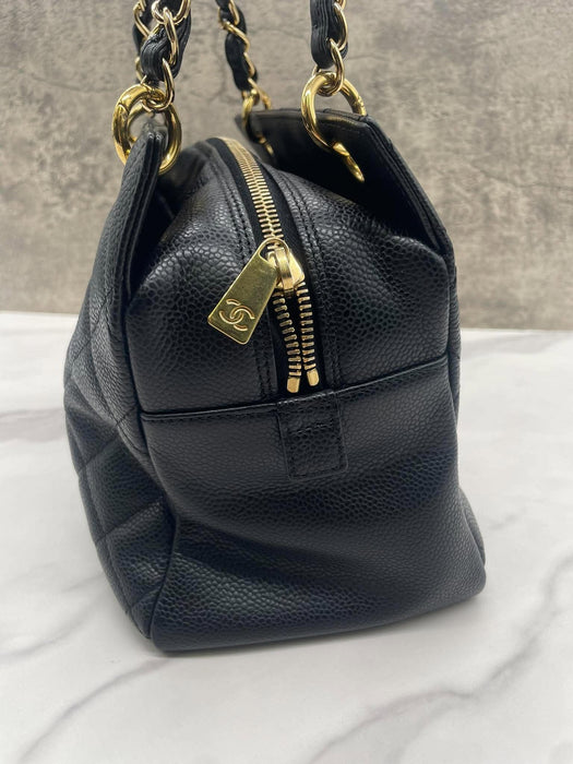 CHANEL PTT Matelasse Black Caviar Shoulder Bag