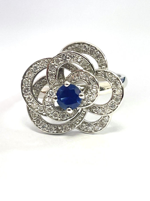 NO BRAND Camelia Sapphire & Diamond Ring
