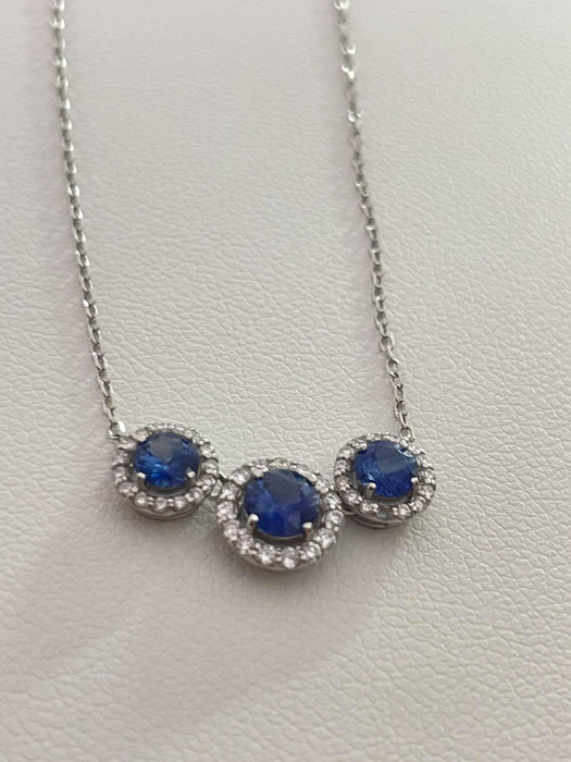 NO BRAND Sapphire & Diamond Necklace