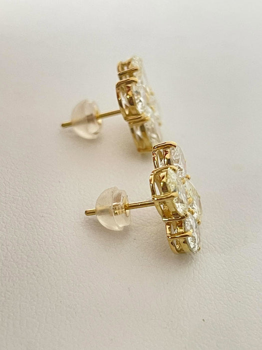 NO BRAND Clover 4P Diamond Stud Earrings