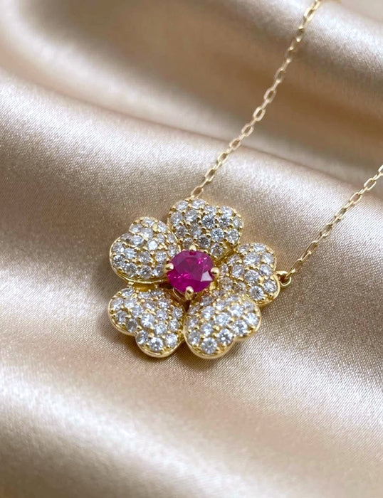 NO BRAND Rositas Ruby & Diamond Necklace