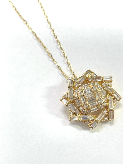 NO BRAND Baguette Diamond Necklace