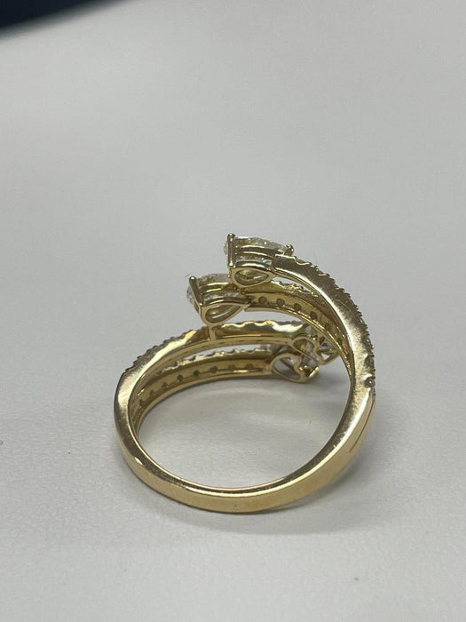 NO BRAND Heart & Pear Shape Bypass Diamond Ring