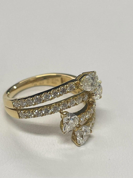 NO BRAND Heart & Pear Shape Bypass Diamond Ring