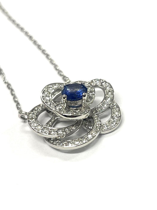 NO BRAND Camelia Sapphire & Diamond Necklace