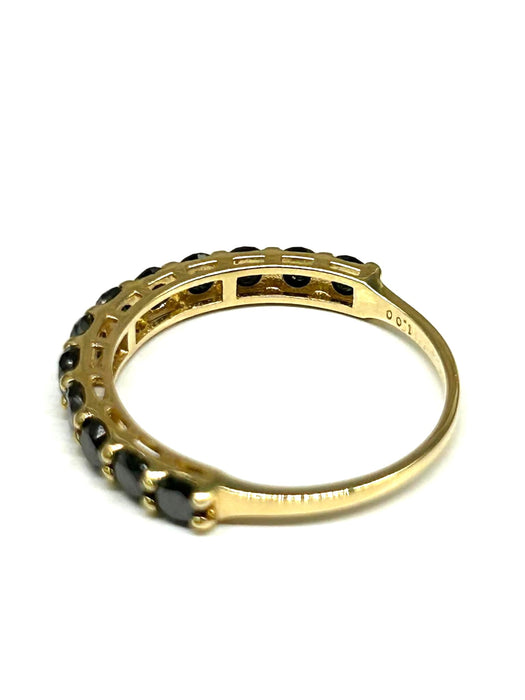 NO BRAND Half Eternity Black Diamond Ring