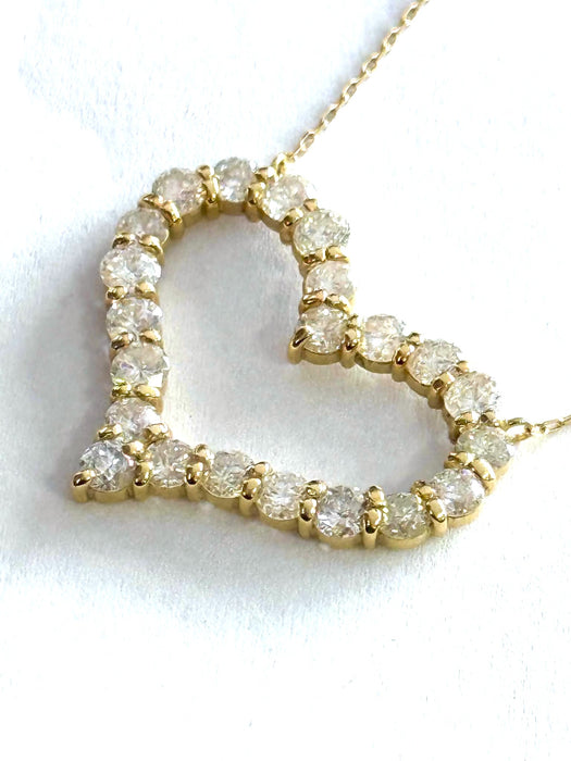 NO BRAND Open Heart Diamond Necklace