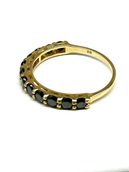 NO BRAND Half Eternity Black Diamond Ring