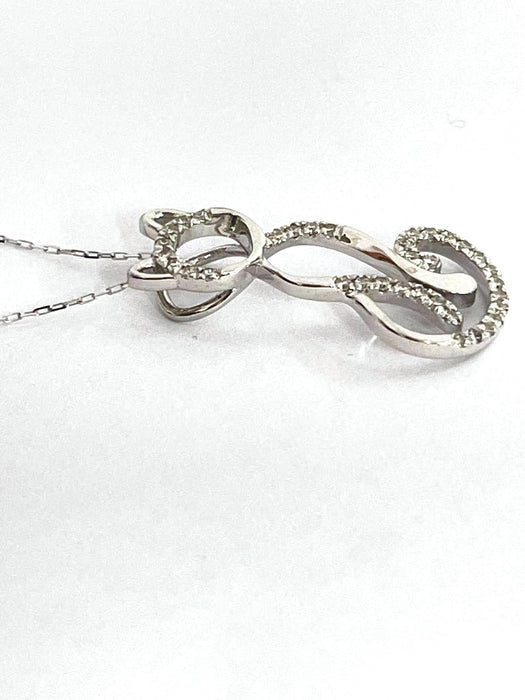NO BRAND Cat-Shaped Diamond Necklace