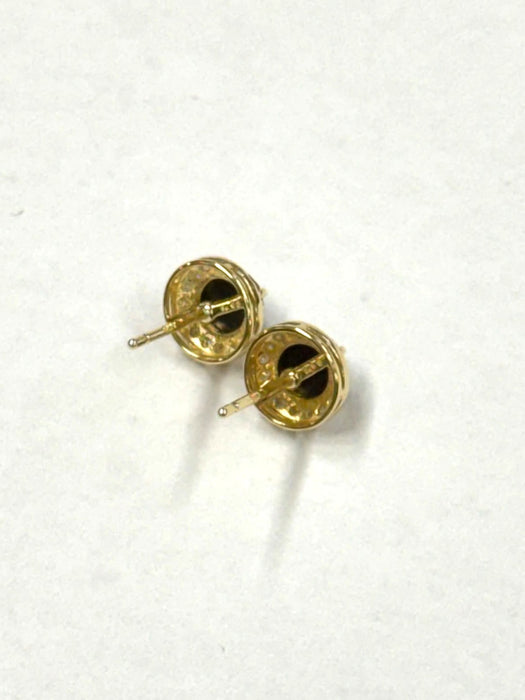 NO BRAND Black & White Diamond Round Stud Earrings