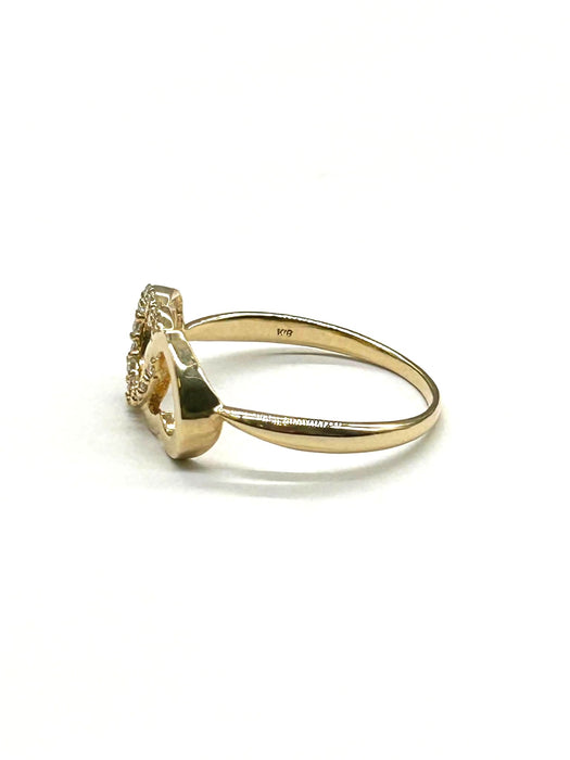 NO BRAND Double Heart Diamond Ring