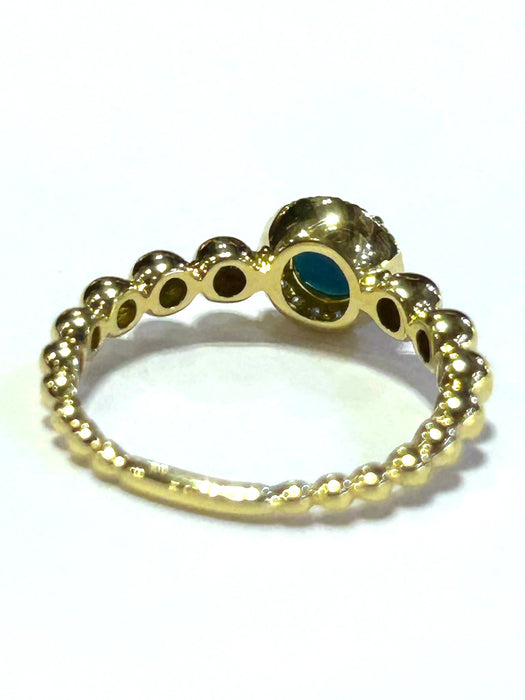 NO BRAND Turquoise & Diamond Ring