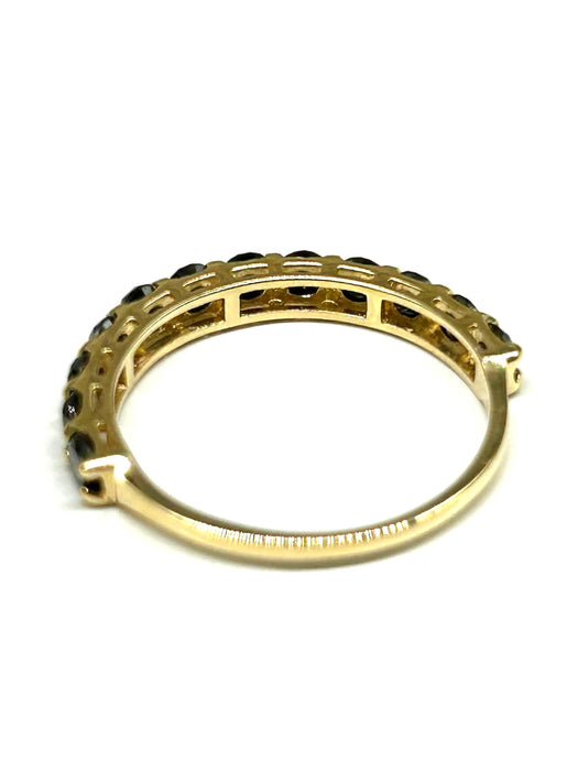 NO BRAND Half Eternity Black Diamond Ring