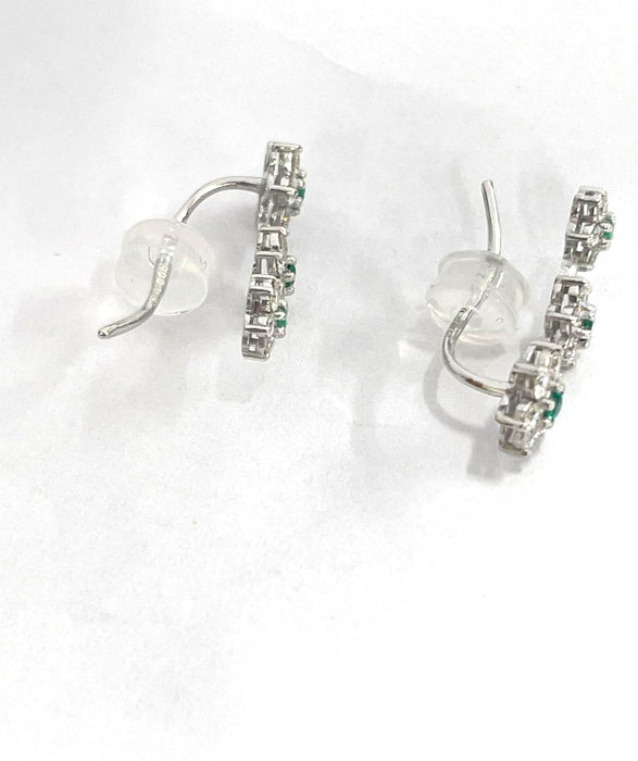 NO BRAND Rositas Emerald & Diamond Hook Earrings