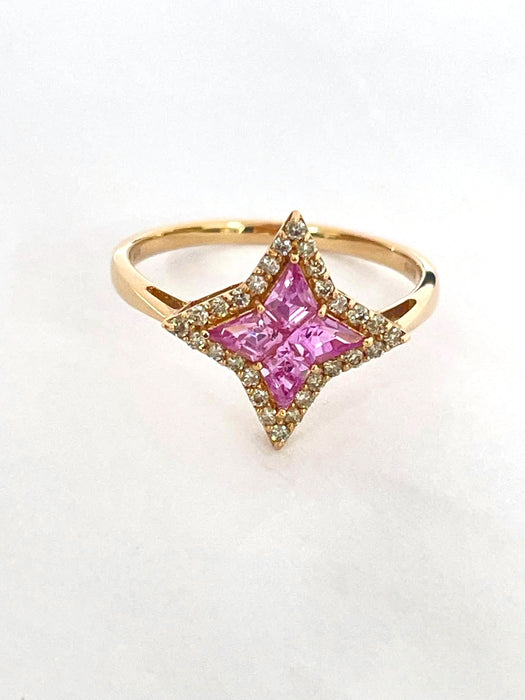 NO BRAND Pink Sapphire & Diamond Ring