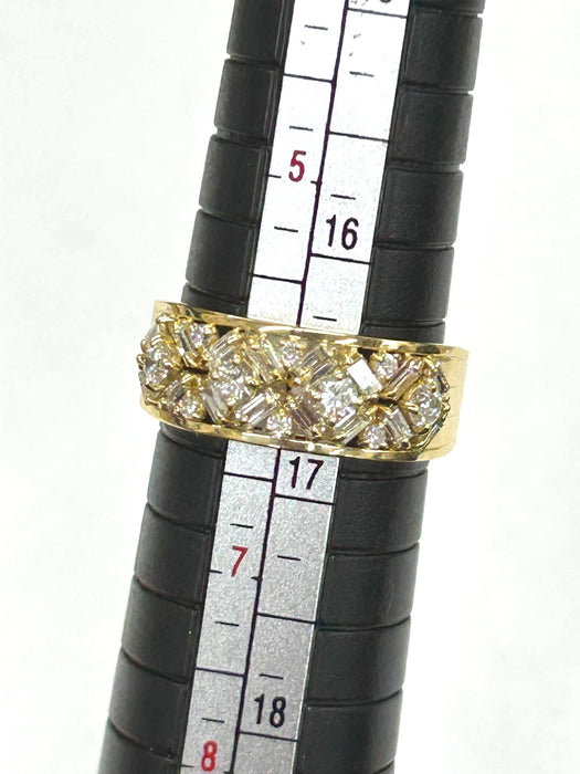 NO BRAND Baguette & Cluster Diamond Ring