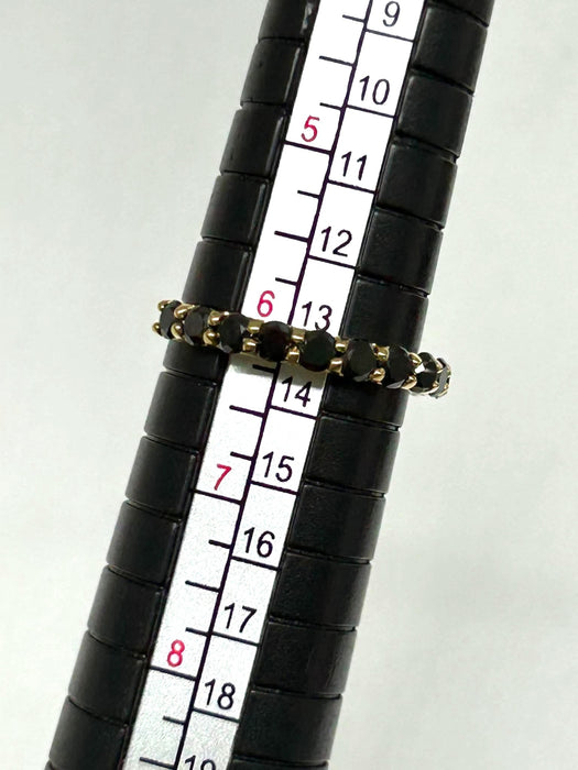 NO BRAND Half Eternity Black Diamond Ring