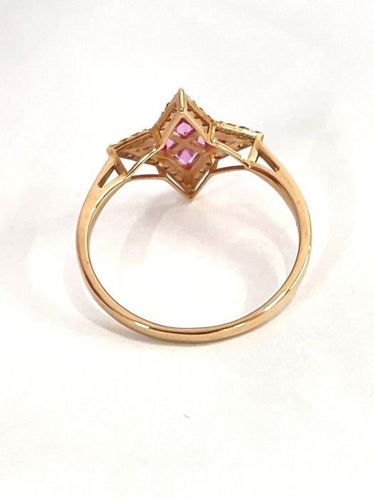 NO BRAND Pink Sapphire & Diamond Ring