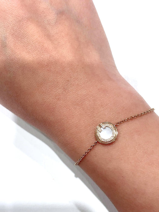TIFFANY & CO. T-Two Circle Mother of Pearl Diamond Bracelet