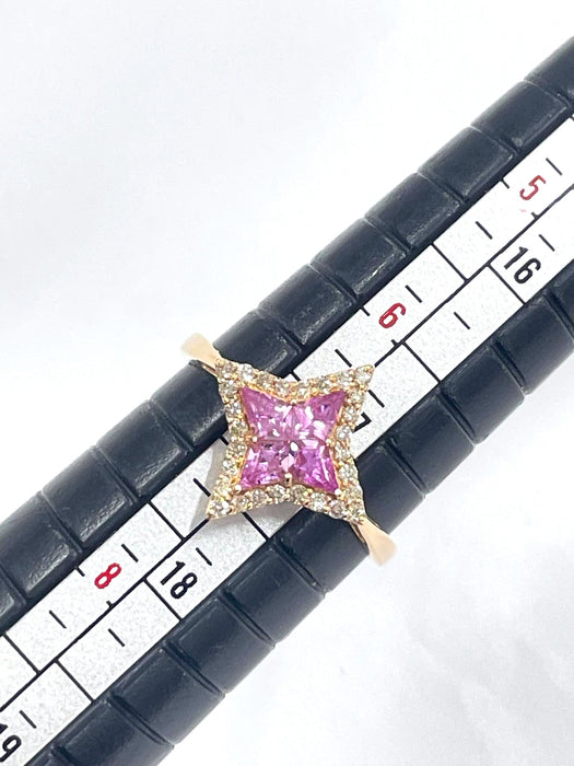 NO BRAND Pink Sapphire & Diamond Ring