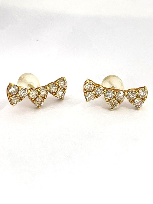 NO BRAND Heart Cluster Diamond Climber Earrings