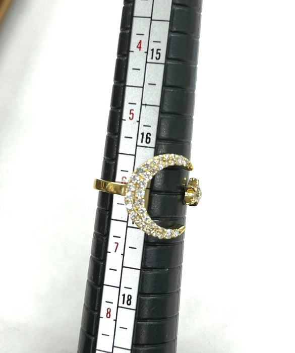 NO BRAND Star & Moon Cluster Diamond Ring