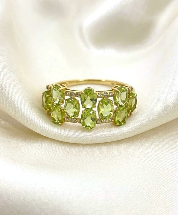 NO BRAND Peridot & Diamond Ring