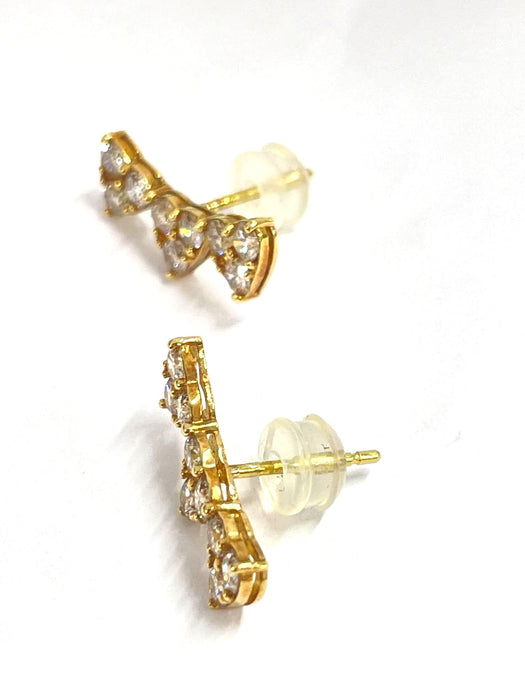 NO BRAND Heart Cluster Diamond Climber Earrings