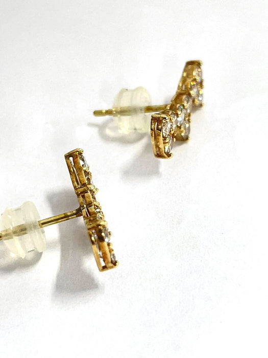 NO BRAND Heart Cluster Diamond Climber Earrings