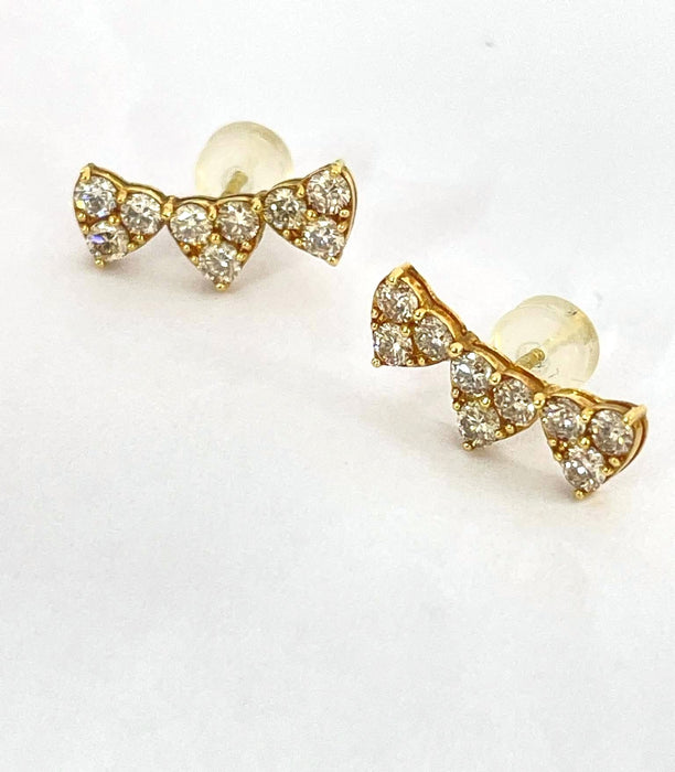 NO BRAND Heart Cluster Diamond Climber Earrings