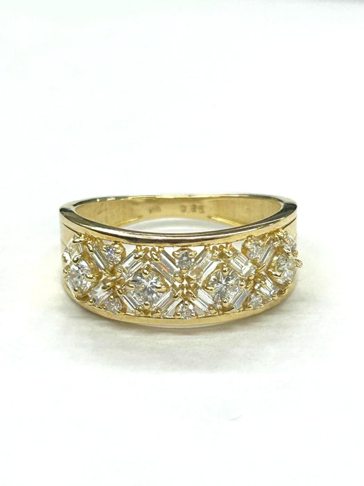 NO BRAND Baguette & Cluster Diamond Ring