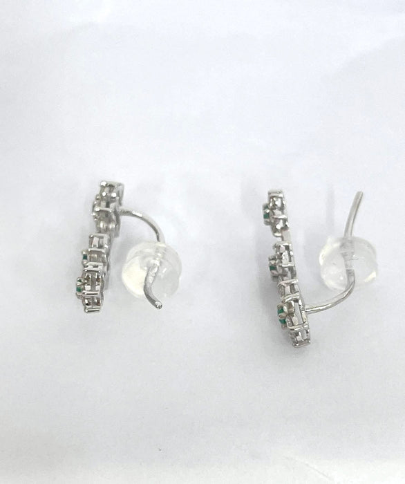 NO BRAND Rositas Emerald & Diamond Hook Earrings