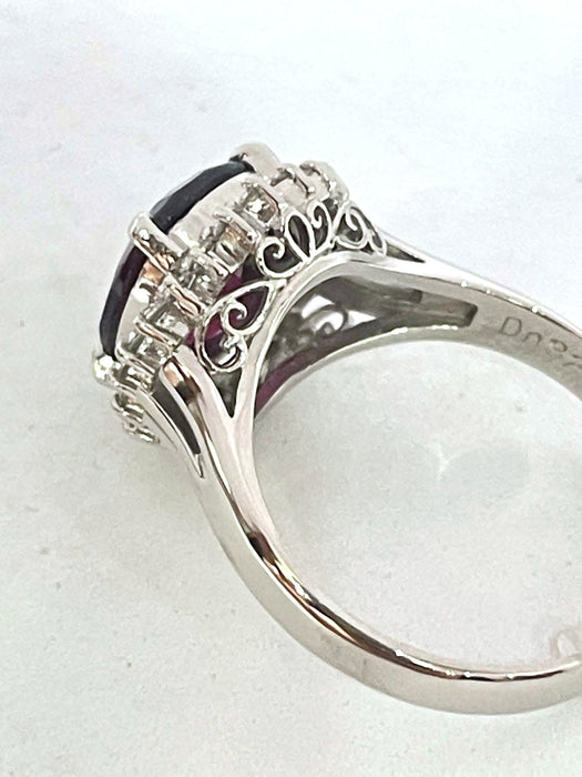 NO BRAND Rhodolite Garnet & Diamond Ring