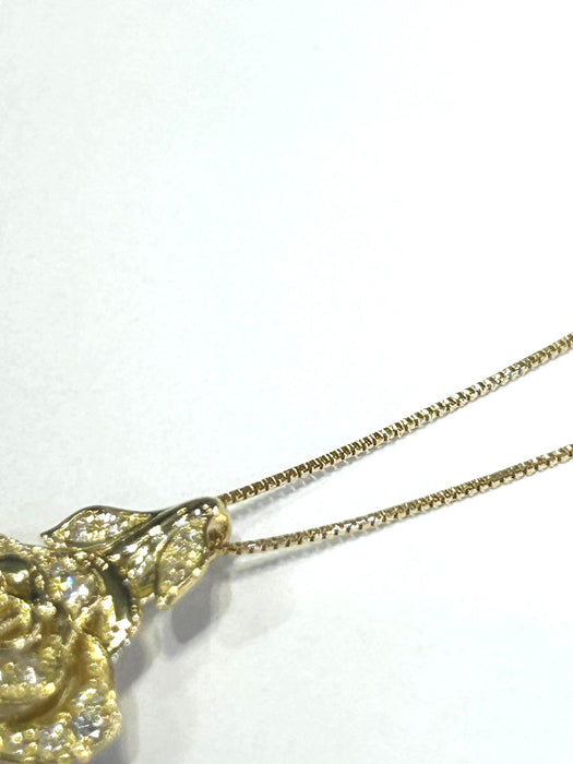 NO BRAND Rose Diamond Necklace