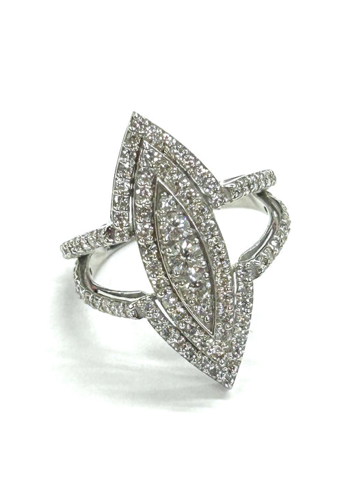 NO BRAND Marquise-Shape Cluster Diamond Ring