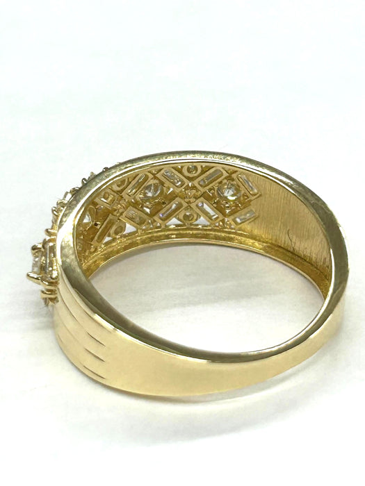 NO BRAND Baguette & Cluster Diamond Ring