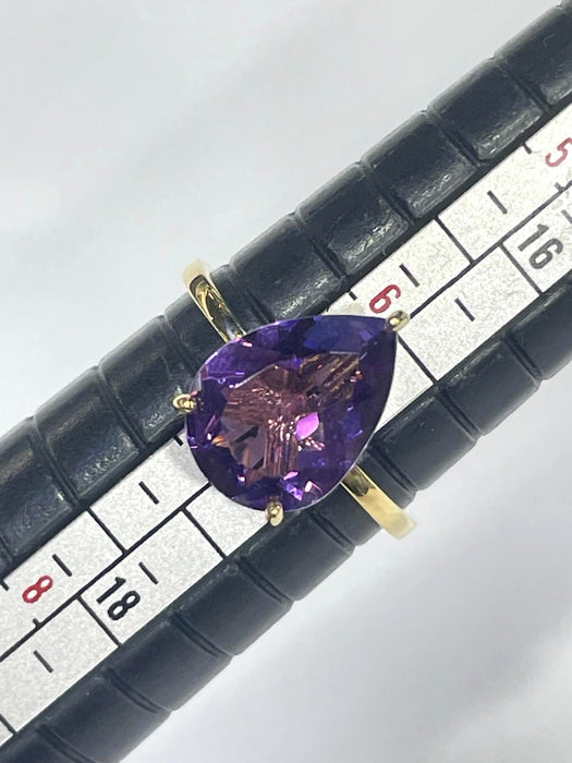 NO BRAND Amethyst Pear Shape Ring