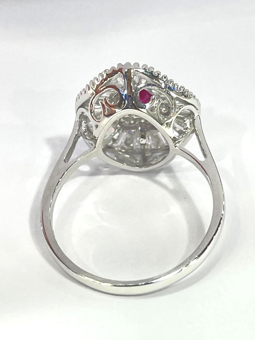 NO BRAND Ruby Baguette Diamond Ring