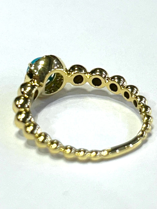 NO BRAND Turquoise & Diamond Ring