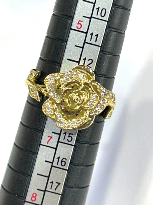 NO BRAND Rose Cluster Diamond Ring