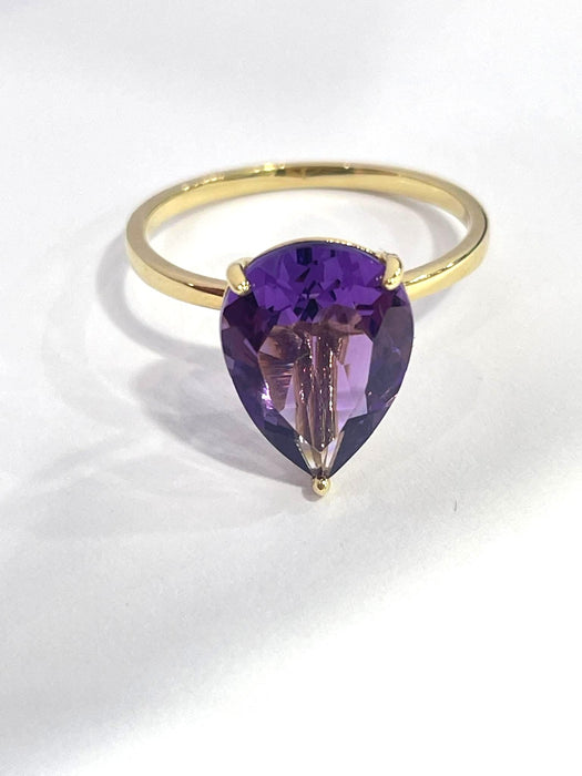 NO BRAND Amethyst Pear Shape Ring