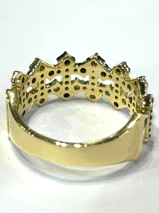 NO BRAND White & Black Cluster Diamond Ring