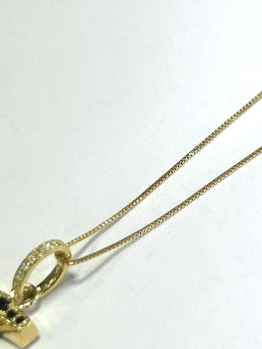 NO BRAND Anchor Black & White Diamond Necklace