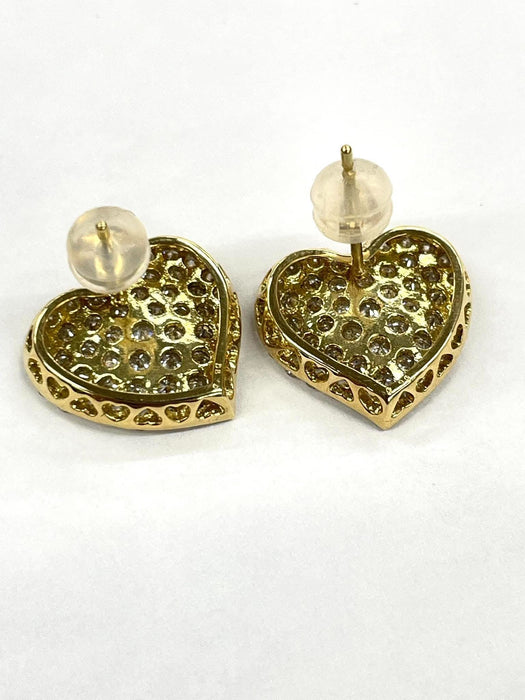 NO BRAND Heart Diamond Earrings