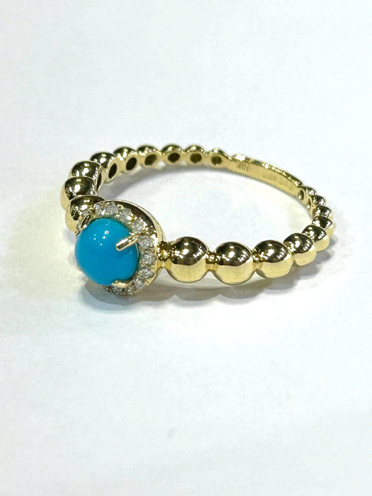 NO BRAND Turquoise & Diamond Ring