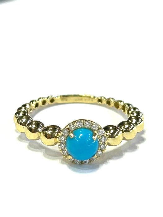 NO BRAND Turquoise & Diamond Ring