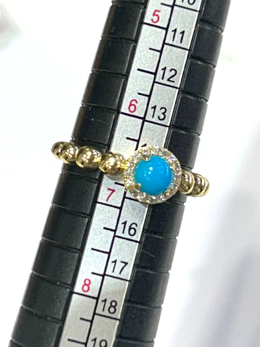 NO BRAND Turquoise & Diamond Ring
